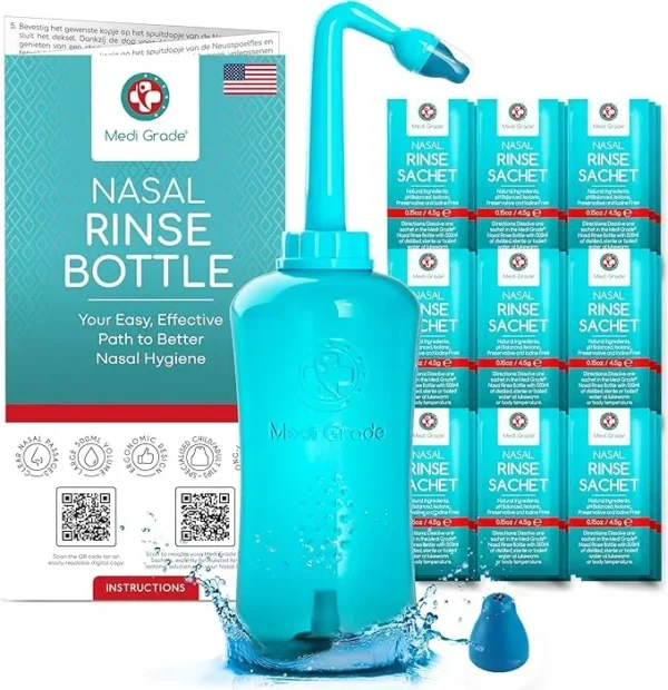 Medi Grade Botella de Enjuague Nasal 500 ml (con 30 sobres)