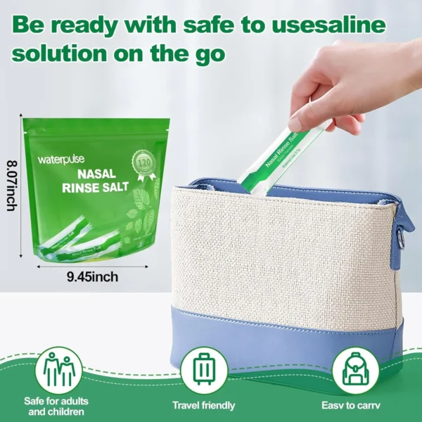 Waterpulse 120 Paquetes de Solución Salina (para irrigación nasal)